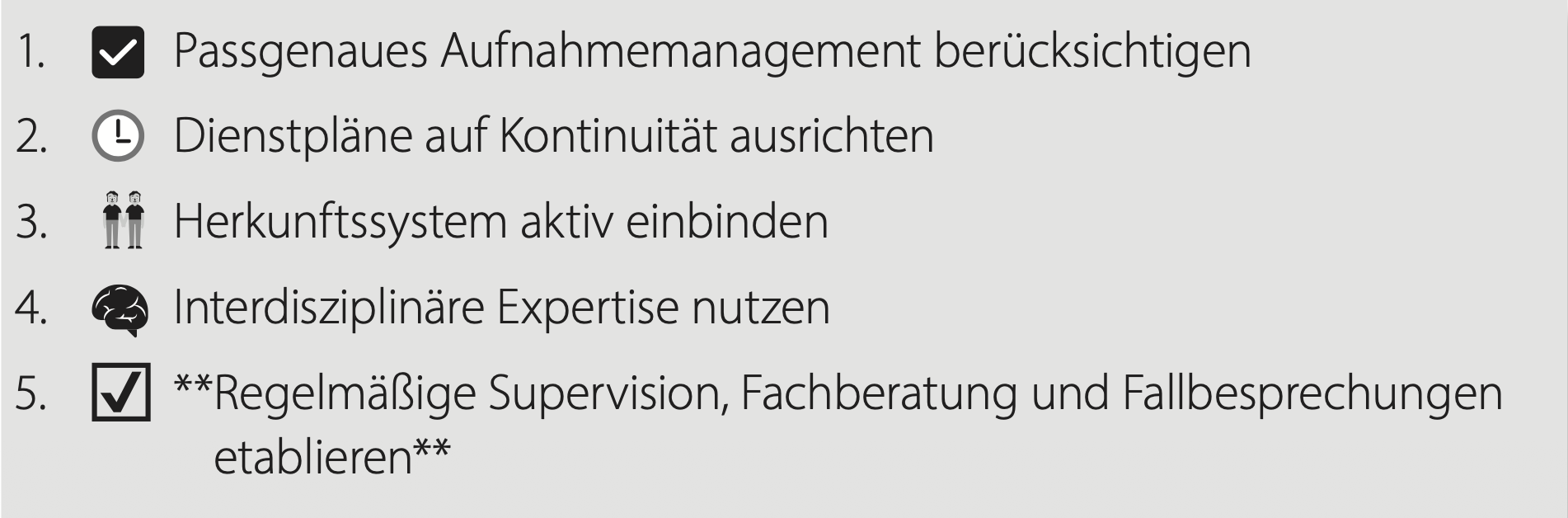 Zusammenfassung Checkliste